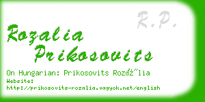 rozalia prikosovits business card